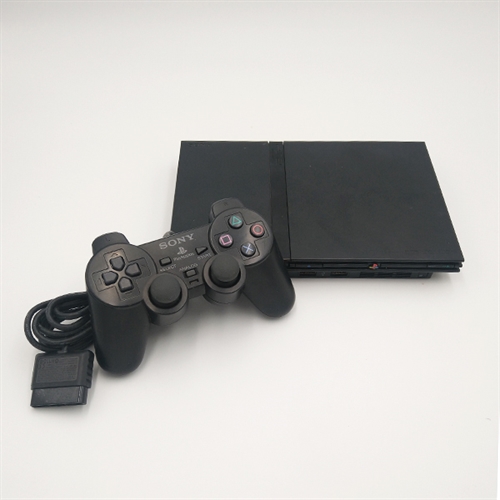 Playstation 2 Slim Konsol - Sort - SNR FC0379376 (B Grade) (Genbrug)